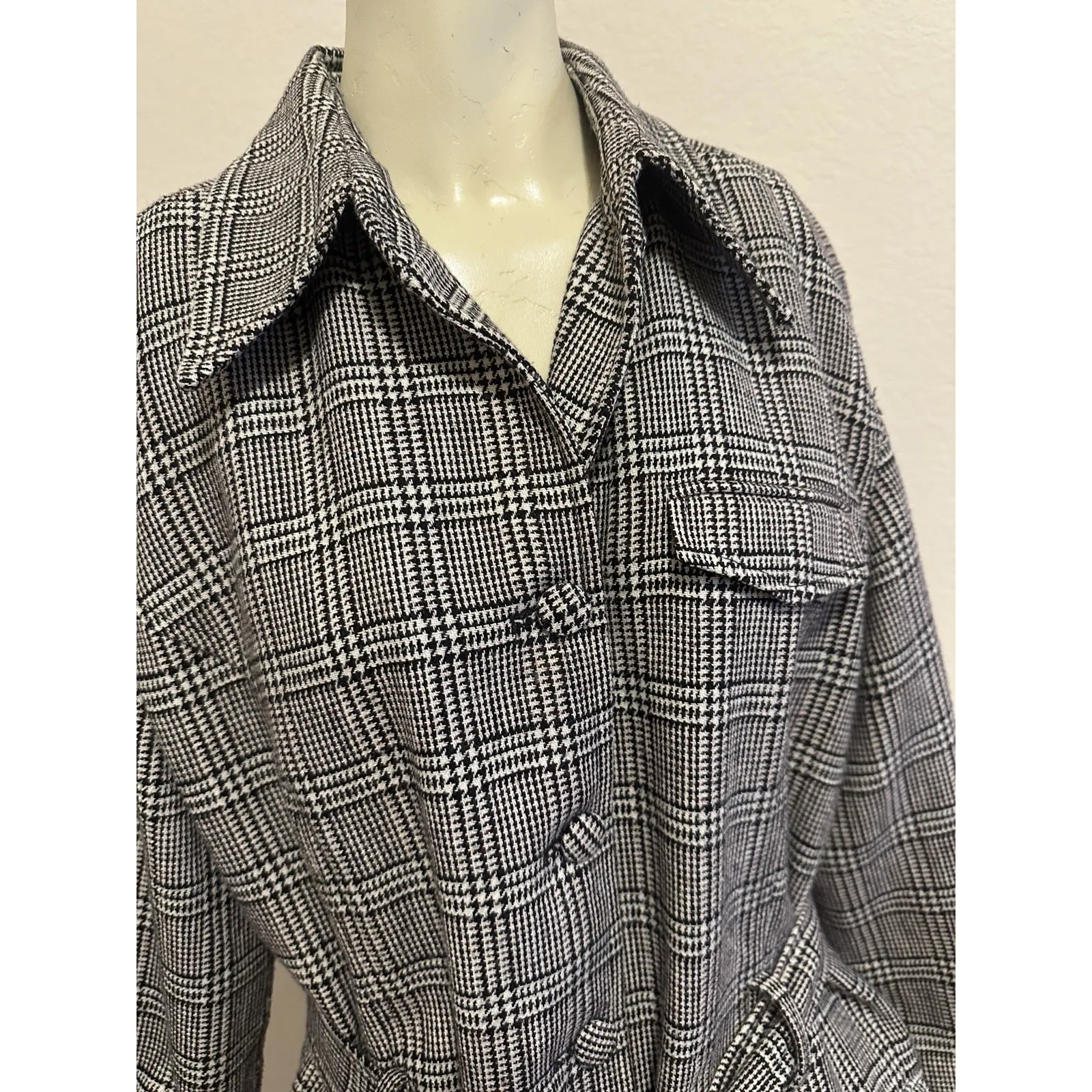 Women's Wool Blend Plaid Coat by Marsh Landing, Sz: M (b14) - Image 3