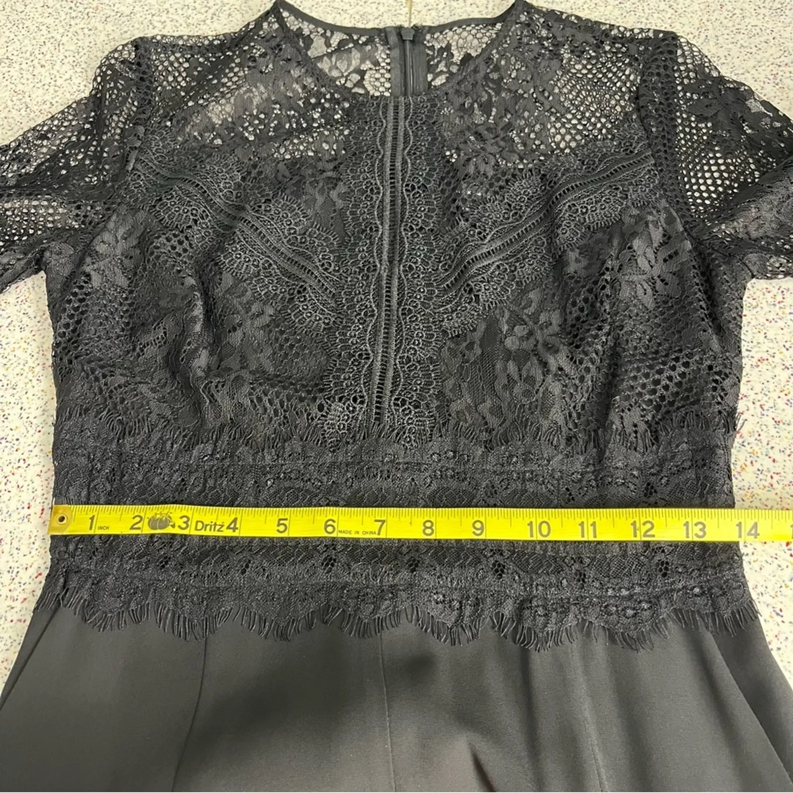 NWT Alex Marie Hailey Black Lace Chiffon Wide Leg Party Jumpsuit Women’s Size 6 - Image 11