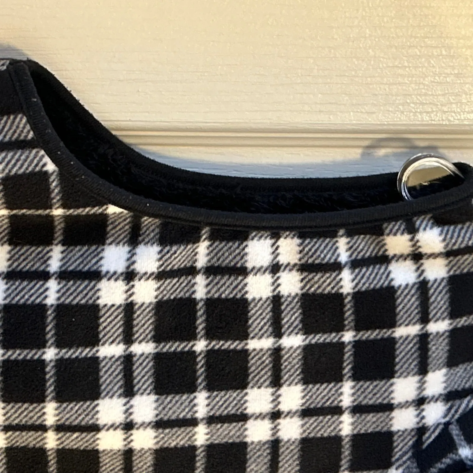 Hasting & Smith Womens Plaid Fleece Vest Black White Sherpa Collar Zip Up M - Image 3