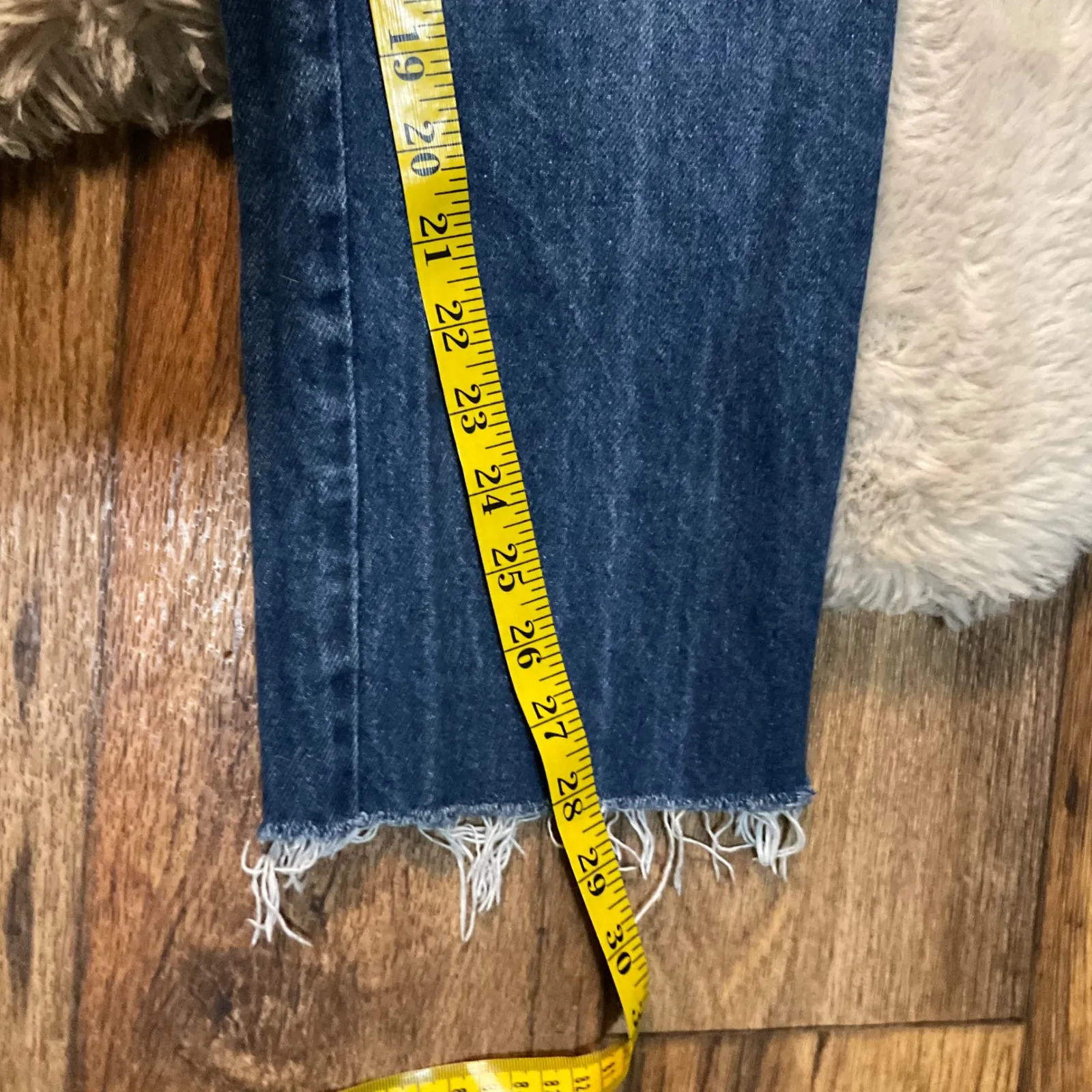 Ozark Mountain Denim Jeans Vintage Western No Back Pockets 26 Blue Raw Hem - Image 5