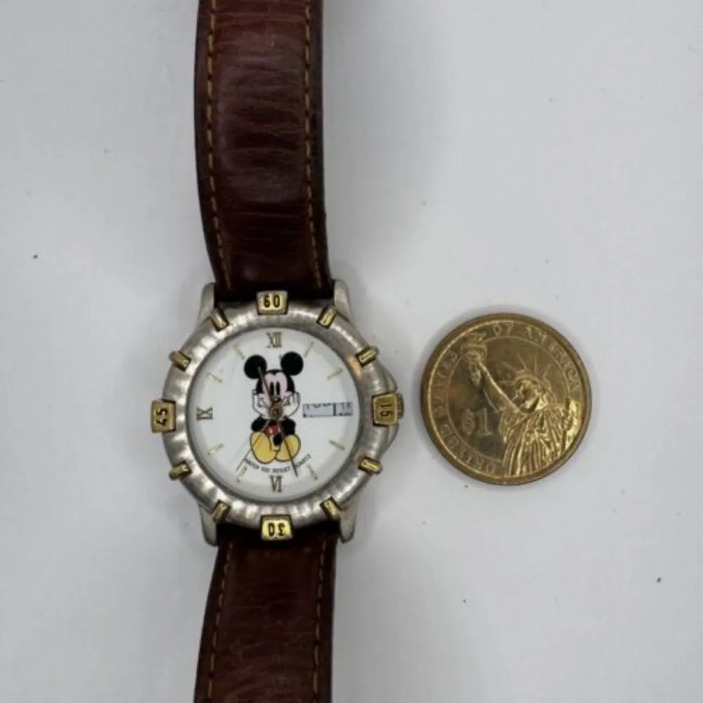 Vintage Disney Mickey Mouse Women's Watch Disney Time Works with Date Indicator - Image 4