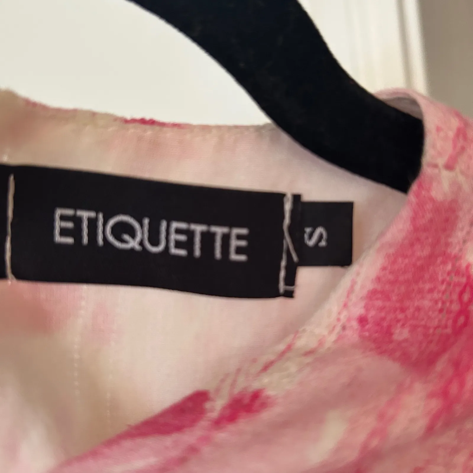 Floral Pink Mini‎ Dress Puff Sleeve Button Front Tie Waist Summer - Image 6