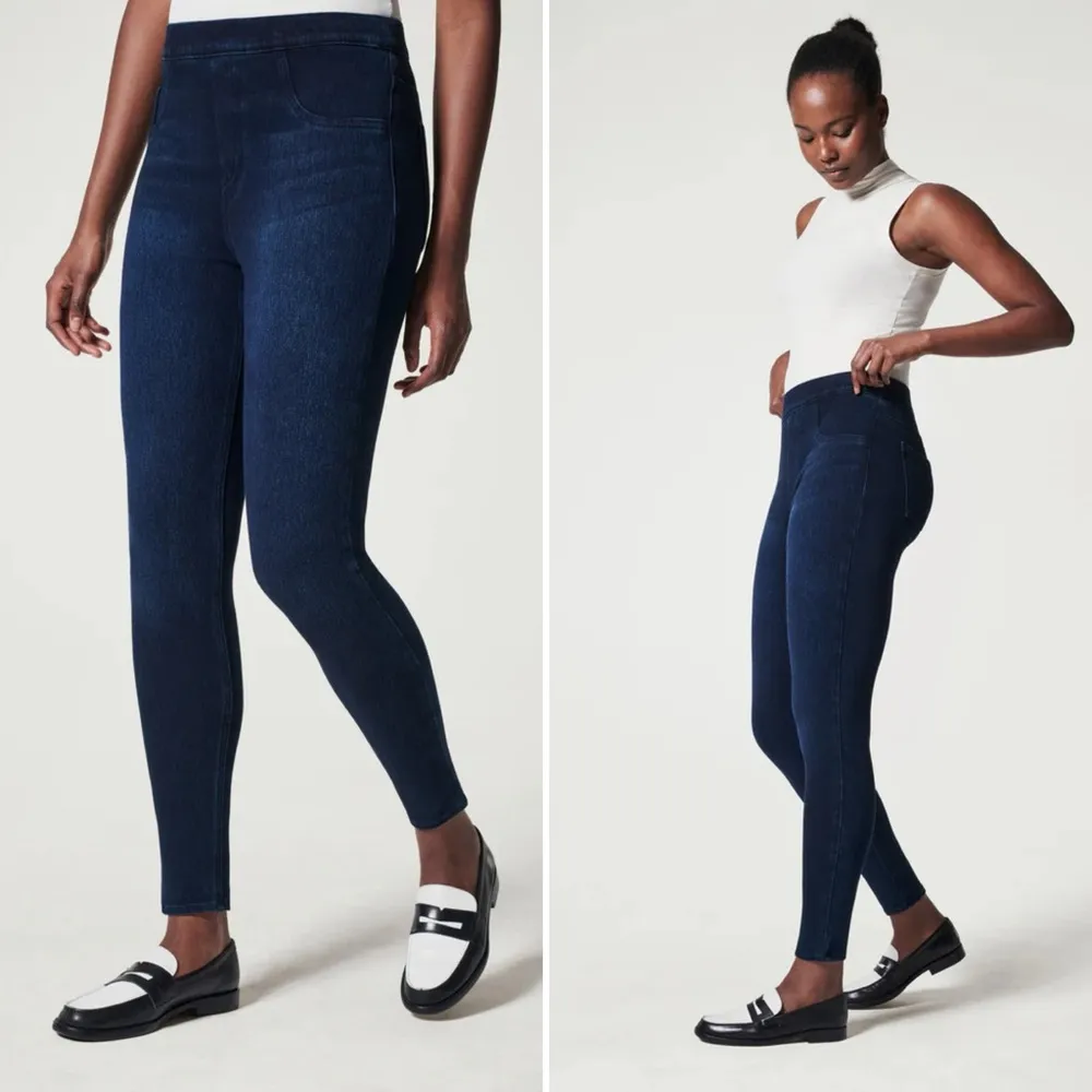 SPANX Jean-ish Ankle Leggings High Rise Skinny Jegging in Twilight Rinse Size M - Image 16