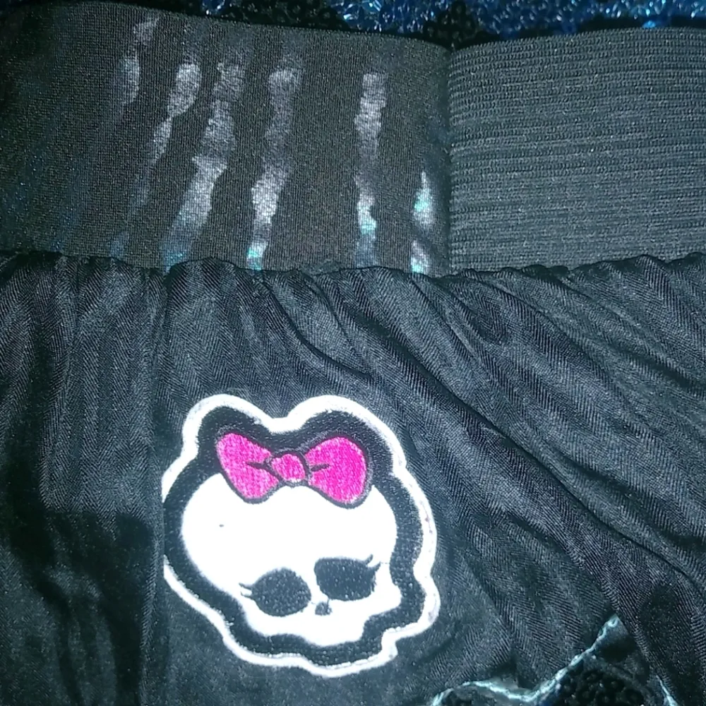 Hot Topic XS/S Hello Kitty Skull Harlequin Black & Blue Tulle Mini Skirt - Image 2