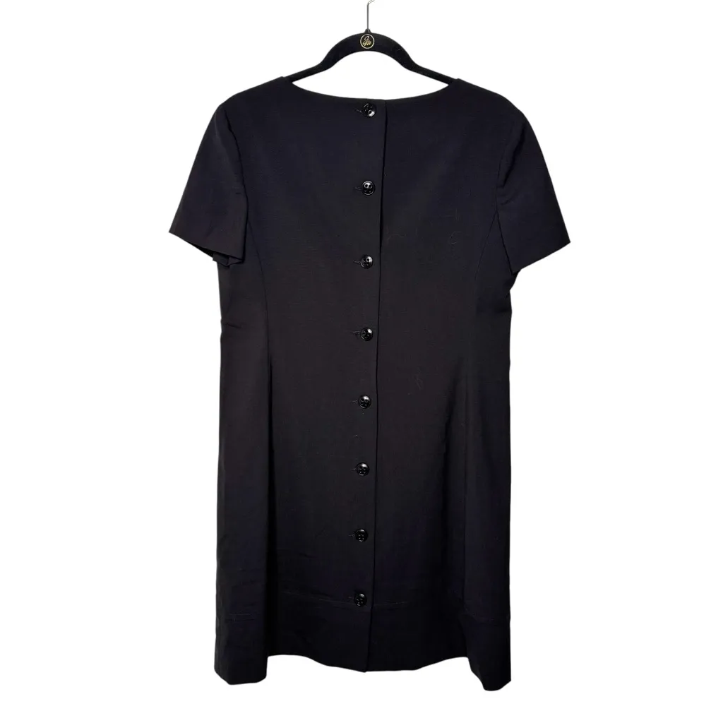 TRINA TURK WOOL BLEND BOW DETAIL BLACK DRESS SZ 6 - Image 2