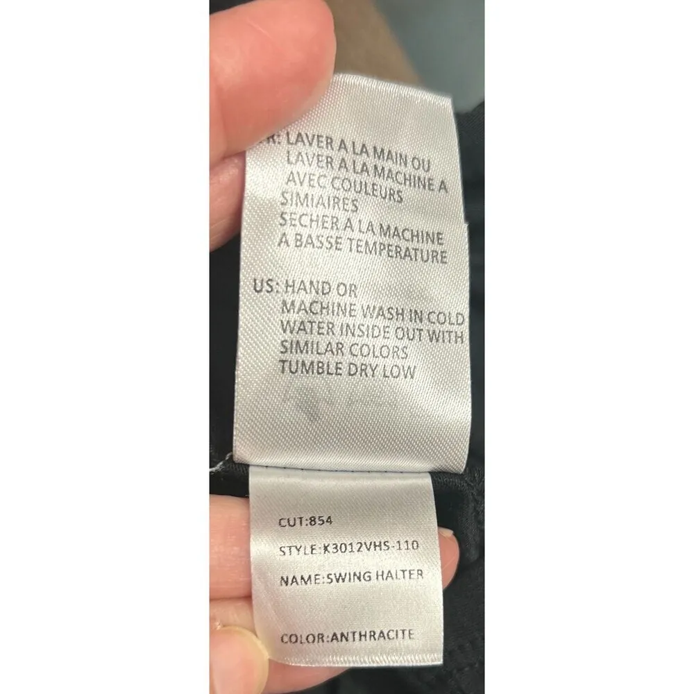 NWT Articles of Society Small Black Halter Tank Top Slit Minimalist Y2K Layering - Image 9