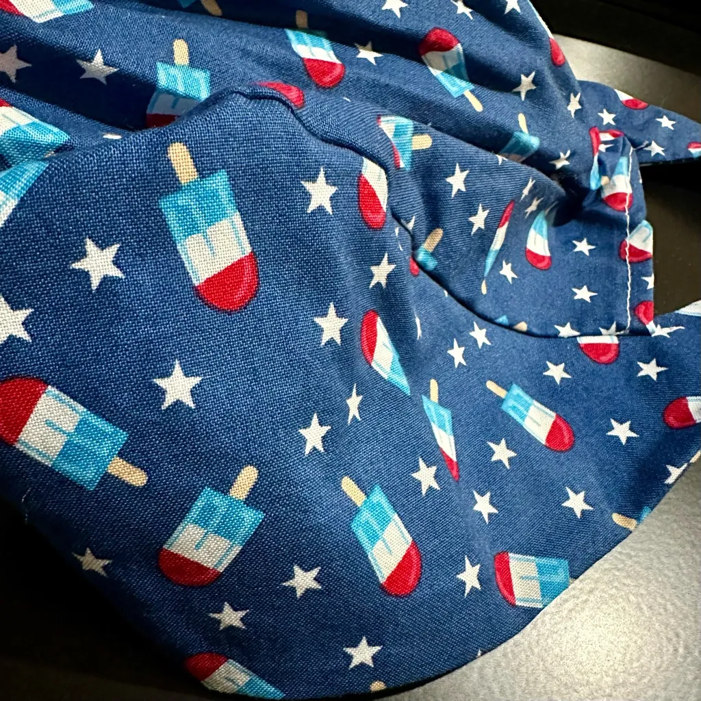 Blue Rocket Print Nurse Hat Bouffant Cap (973) - Image 2