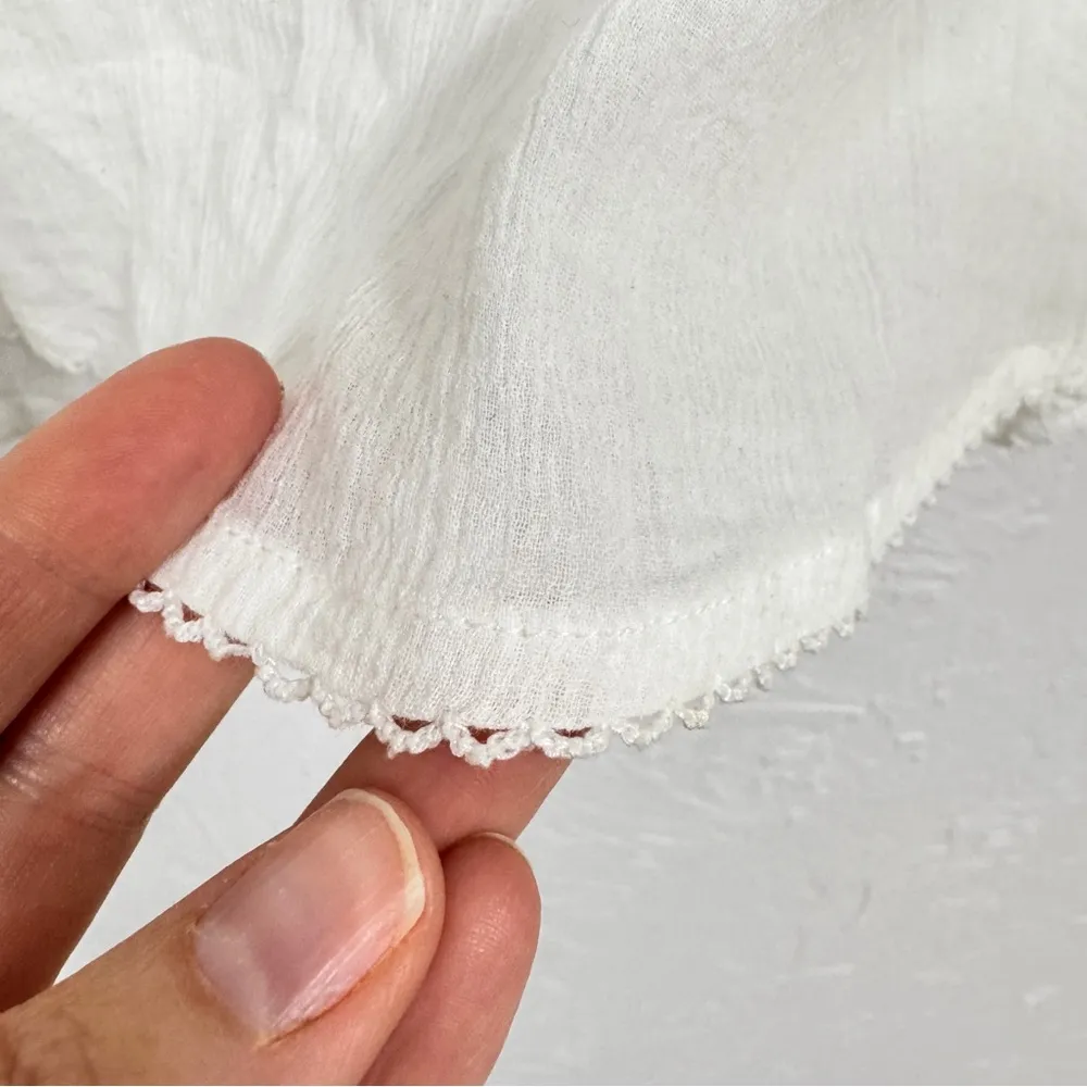 Joie White Embroidered Boho Blouse Peasant Top Womens S Beachy Vacation Summer - Image 6