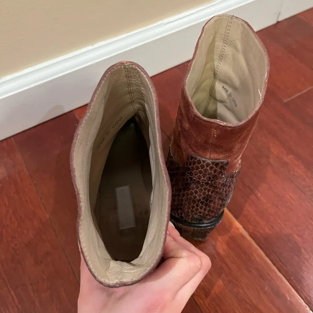 See by Chloe | Molly Suede Heeled Boots Burnt Sienna Brown Orange Snake 36 - Image 2