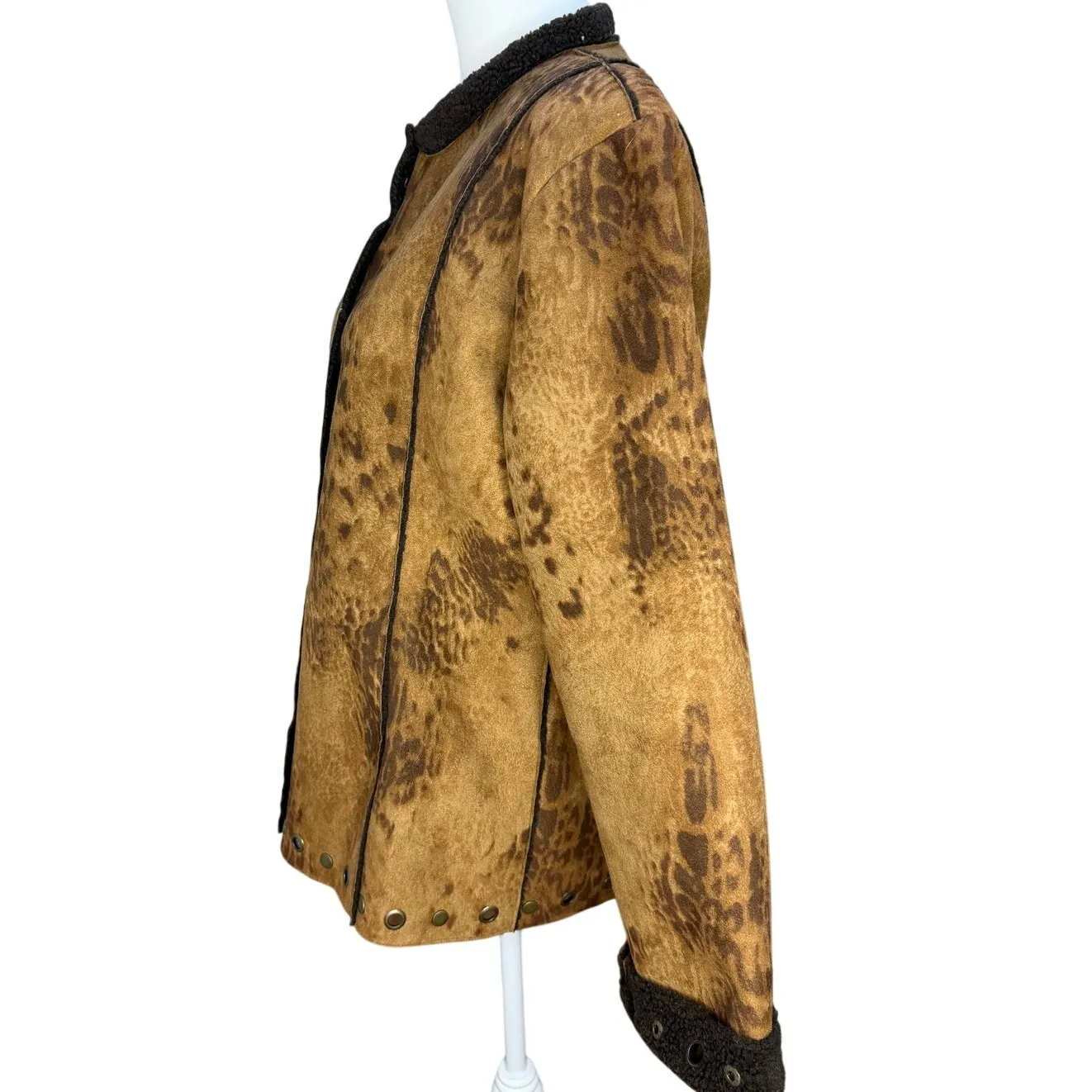 Vintage Western Urban Tribe Jacket Women Large Brown Animal Print - Image 3