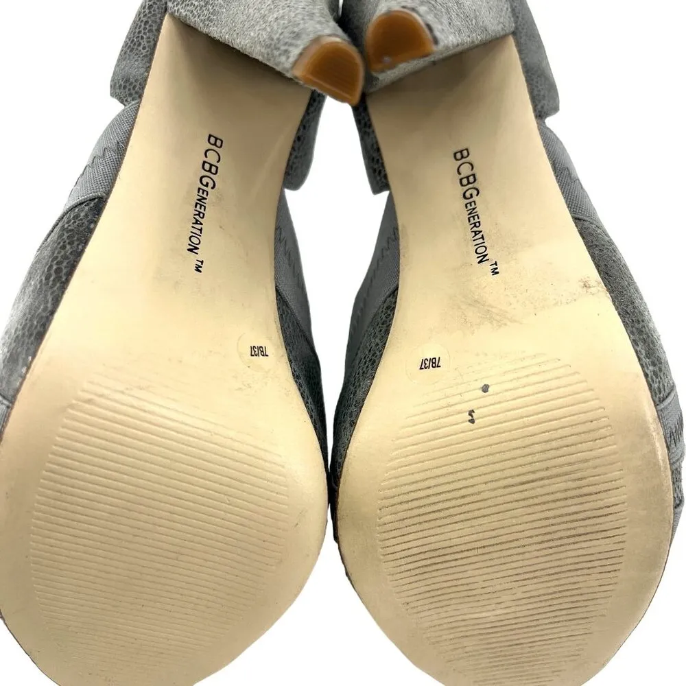 BCBGeneration Angelique Platform Stiletto Heels Size 7 Steel Grey Ash Open Toe - Image 6