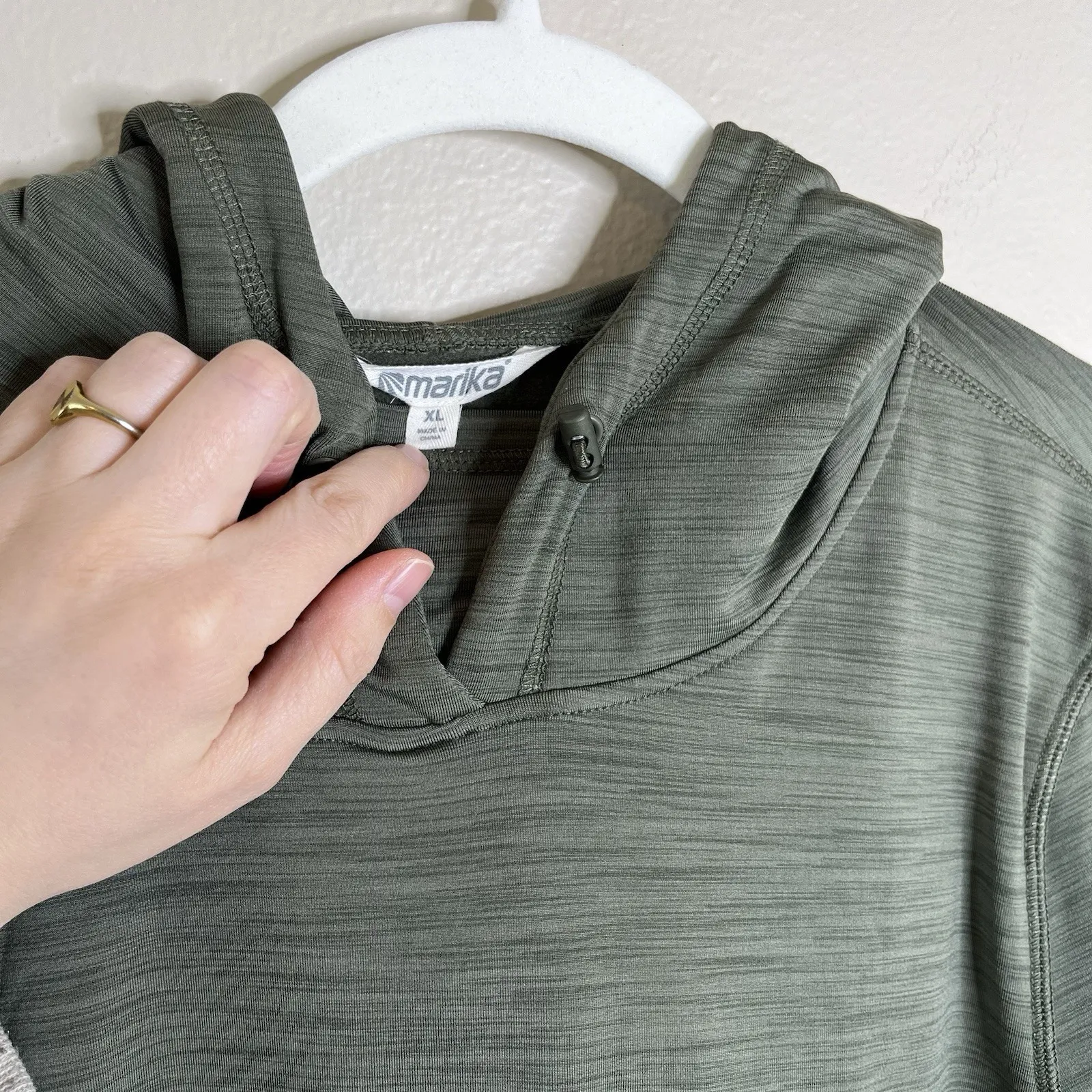 Women's Long Tunic Sweatshirt Hoodie Army XL Green Marika Yoga Activewear Run - Image 5