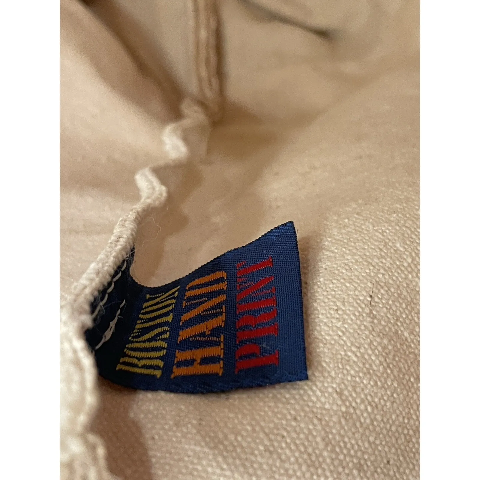 Vintage Nantucket Canvas Tote Bag‎ Flowers Cream Tan Open Boston Hand Print Used - Image 4