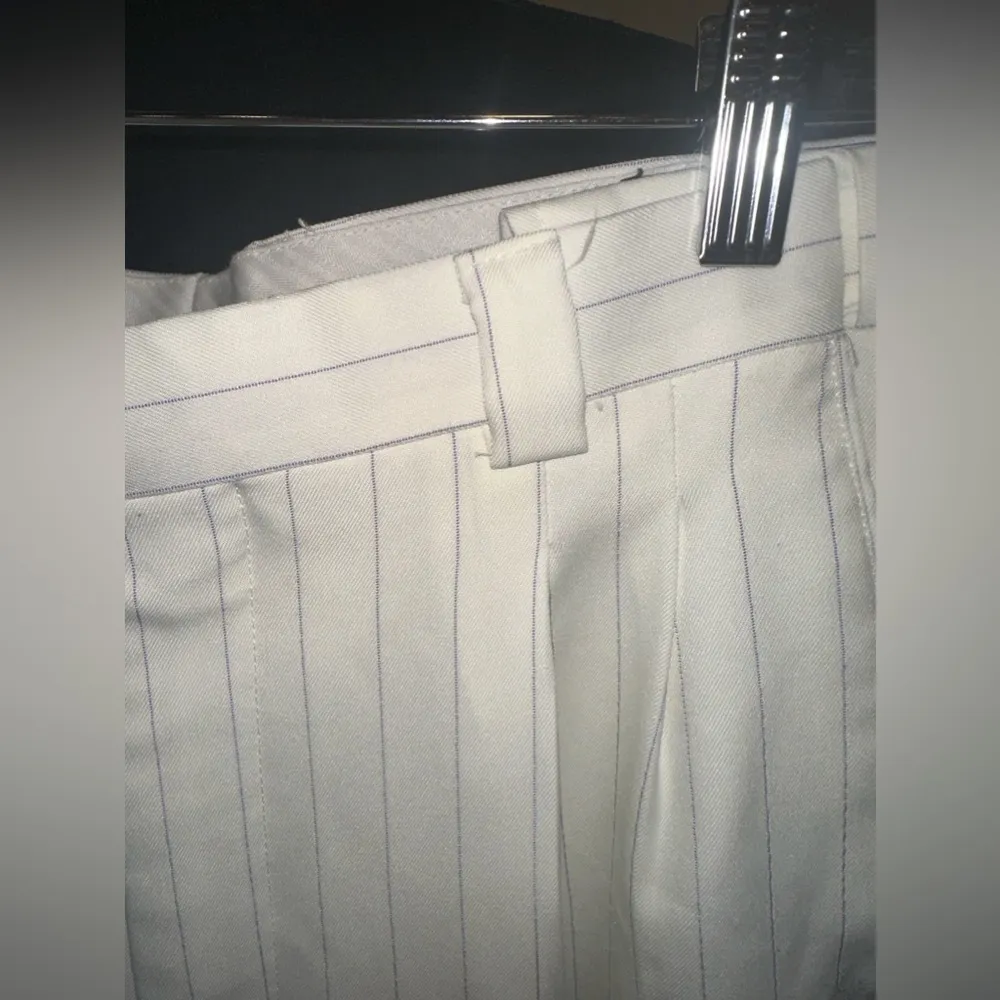 EUC Vintage classic fit dress pants pinstripes white and purple lines Sz 33R - Image 6