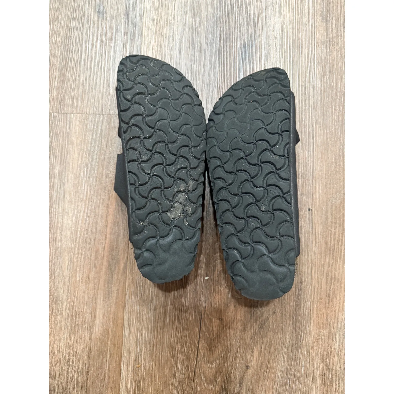 Birkenstock Arizona Black Leather Two Strap Comfort Sandals Women's Size 38 - Image 6