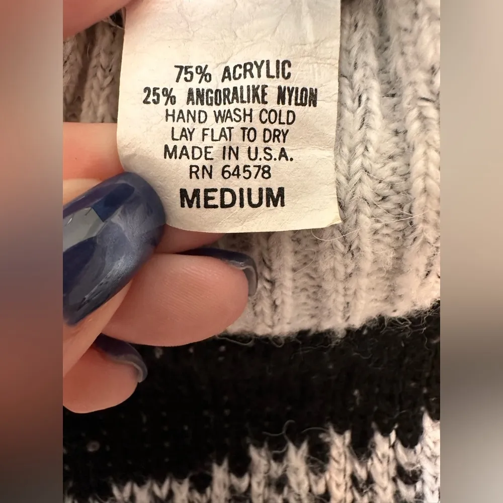 Resource by Doris Skis Vintage geometric mock neck sweater White Size M - Image 5