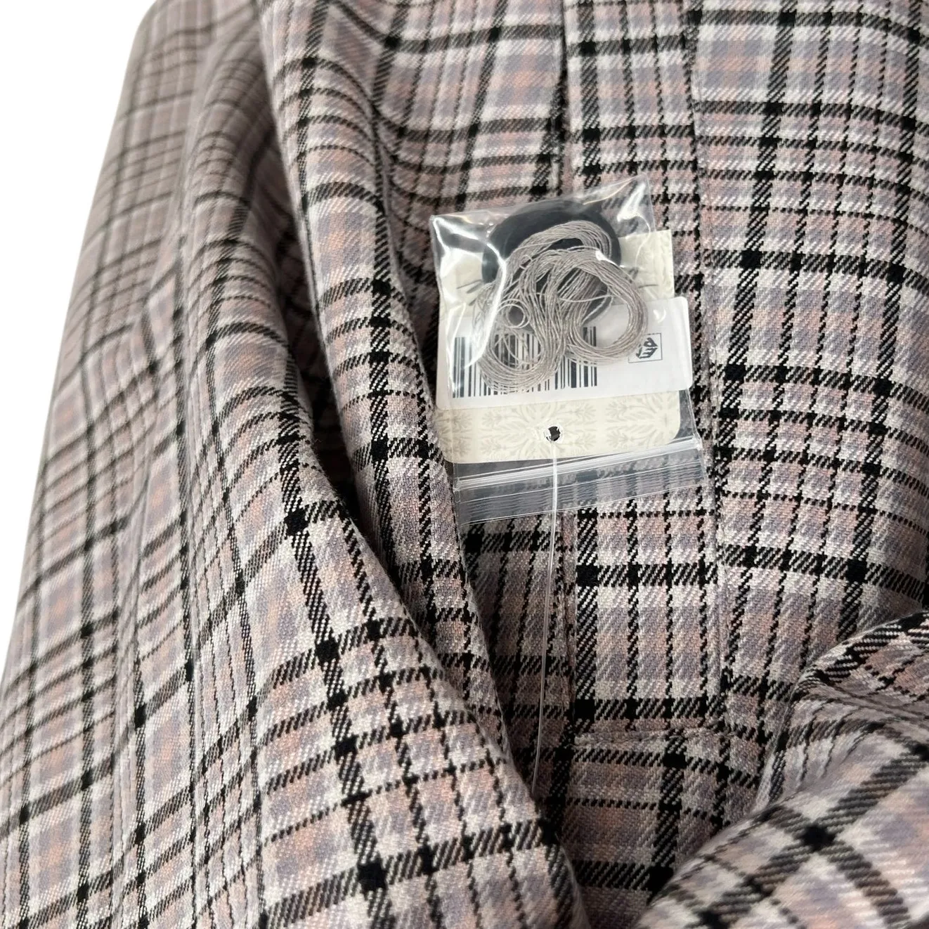 Free People  Cali Plaid Blazer Jacket Gray Neutral‎ Size Large - Image 13