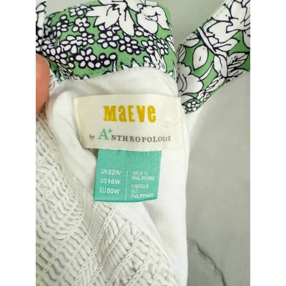 Anthropologie | Maeve | Maeve Keely Floral Dress Green | Sz 16 - Image 9