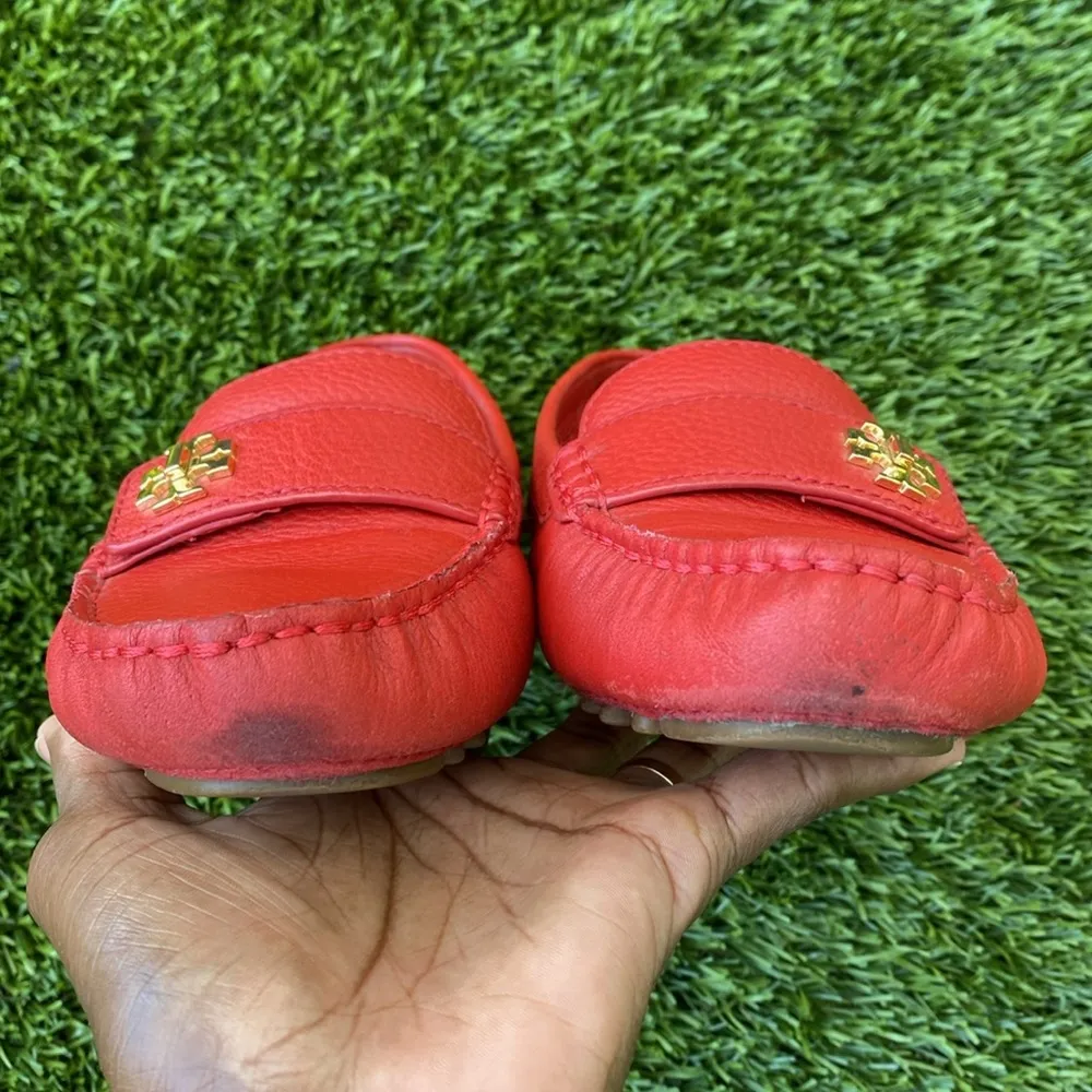 Tory Burch Flats Genuine Leather Moccasins Red & Gold Women’s 7.5 (Preowned) - Image 5