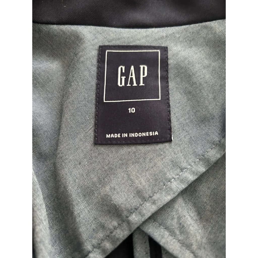 GAP Classic Notch Collar Single Breasted Blazer Jack Wool Blend Navy Blue 10 - Image 7