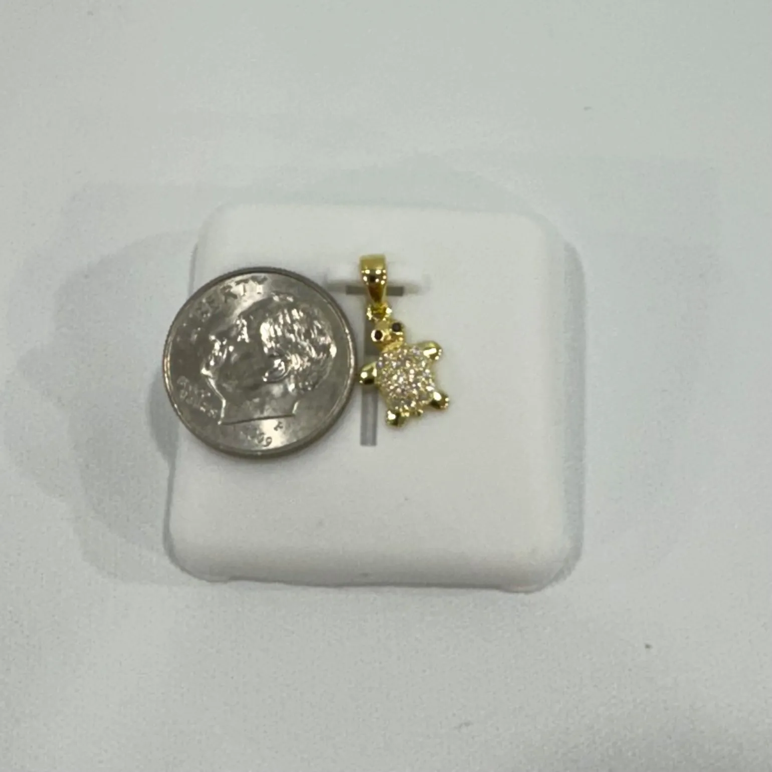 14k Gold Plated 925 Sterling Silver Turtle Necklace Pendant Moissanite Gemstones - Image 6