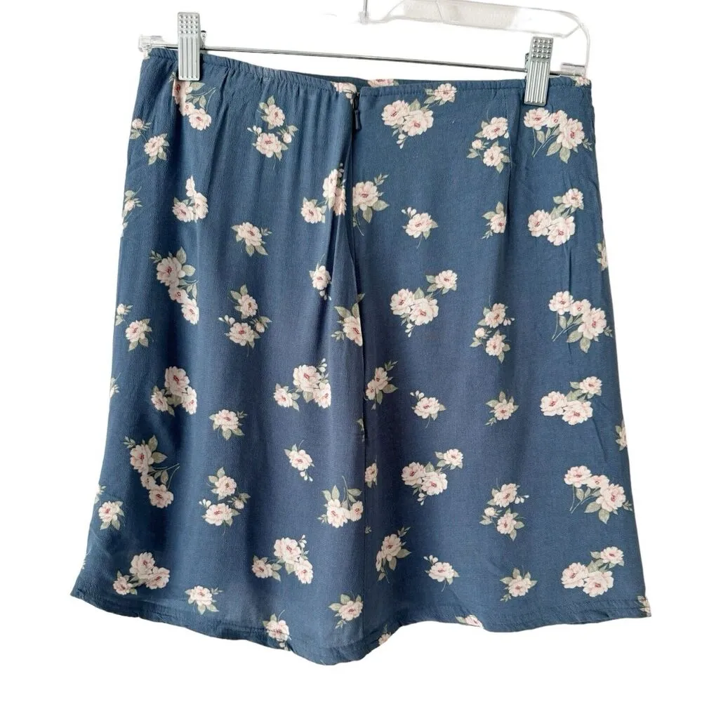 NWT American Eagle Blue Floral 90s Style Cottagecore Mini Skirt Size Small - Image 2