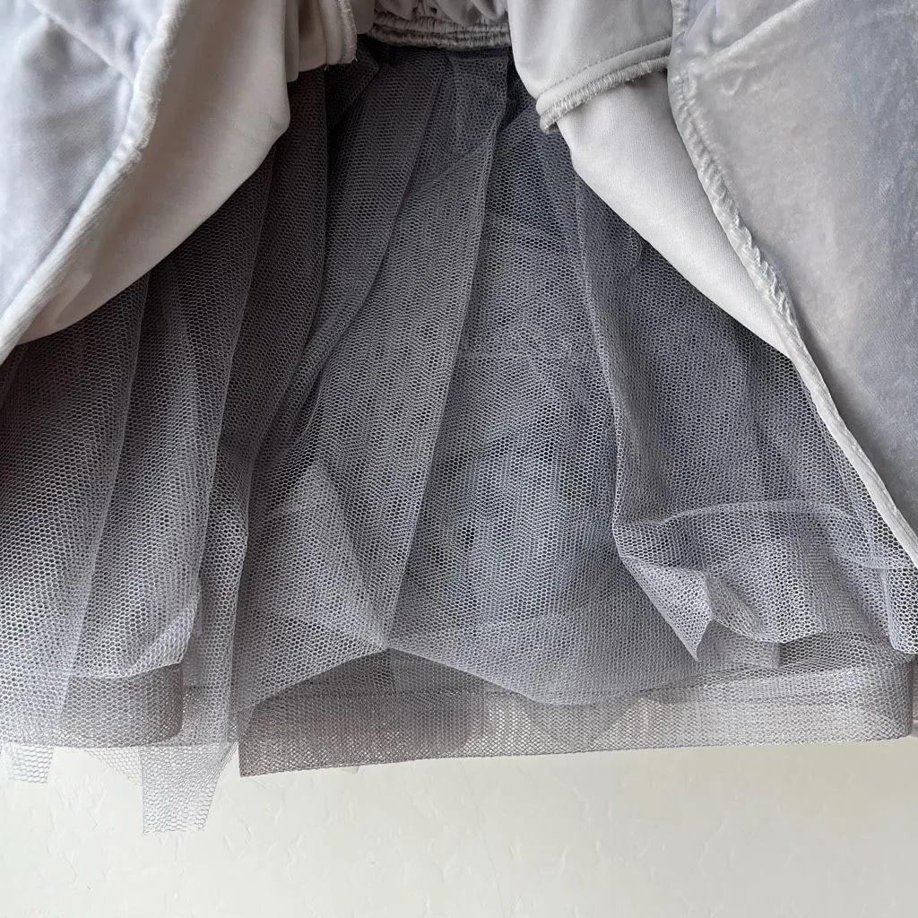 Staud Dress Landscape Silver Square Neck Corset Velvet Satin Mini Dress‎ Size 0 - Image 7