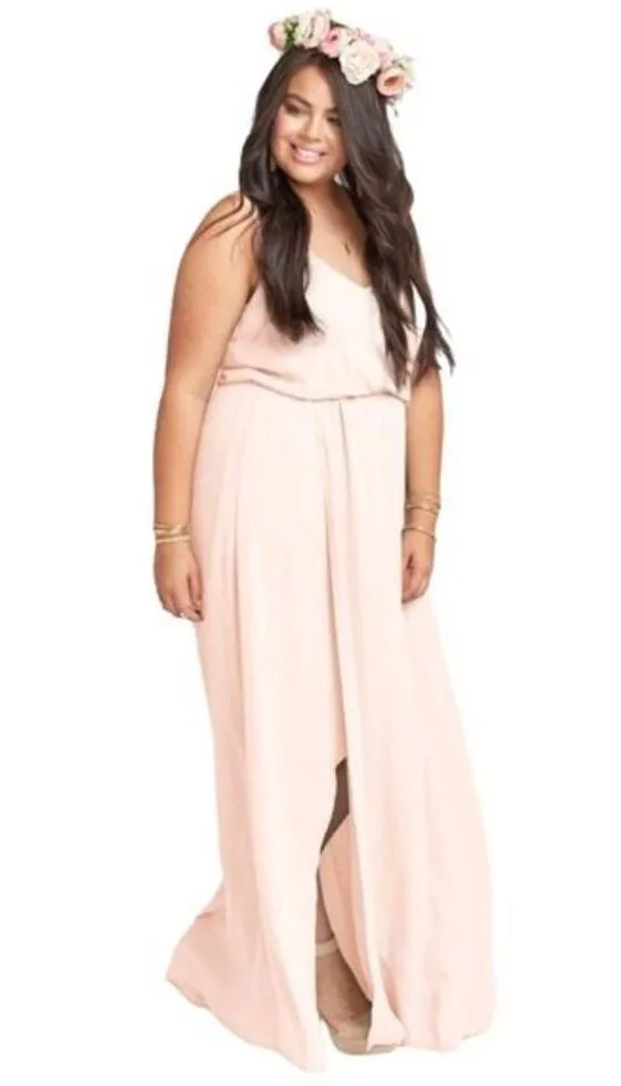 Show Me Your Mumu Kendall Blush Pink Sleeveless Front Slit Wrap Maxi Dress NWT - Image 2
