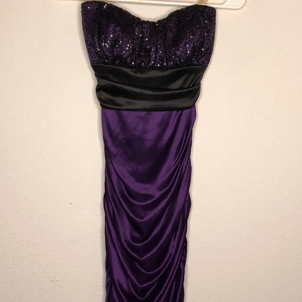 Windsor Strapless Prom Dress Purple‎ Black - Image 2