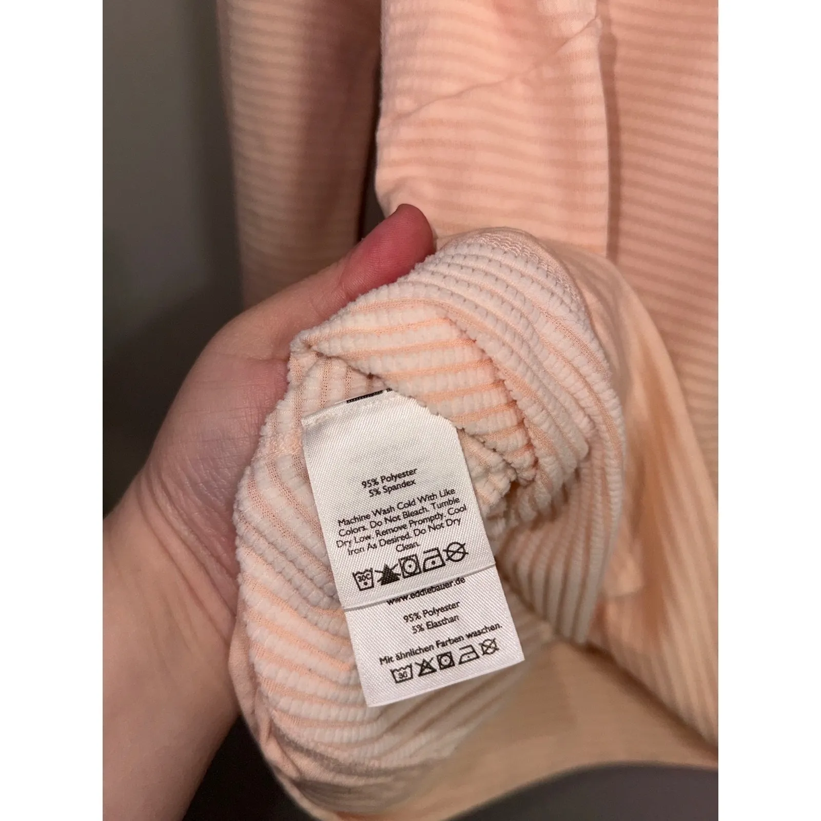 Eddie Bauer Womens L Pink Striped Quarter Zip Pullover Long Sleeve Activewear - Image 4