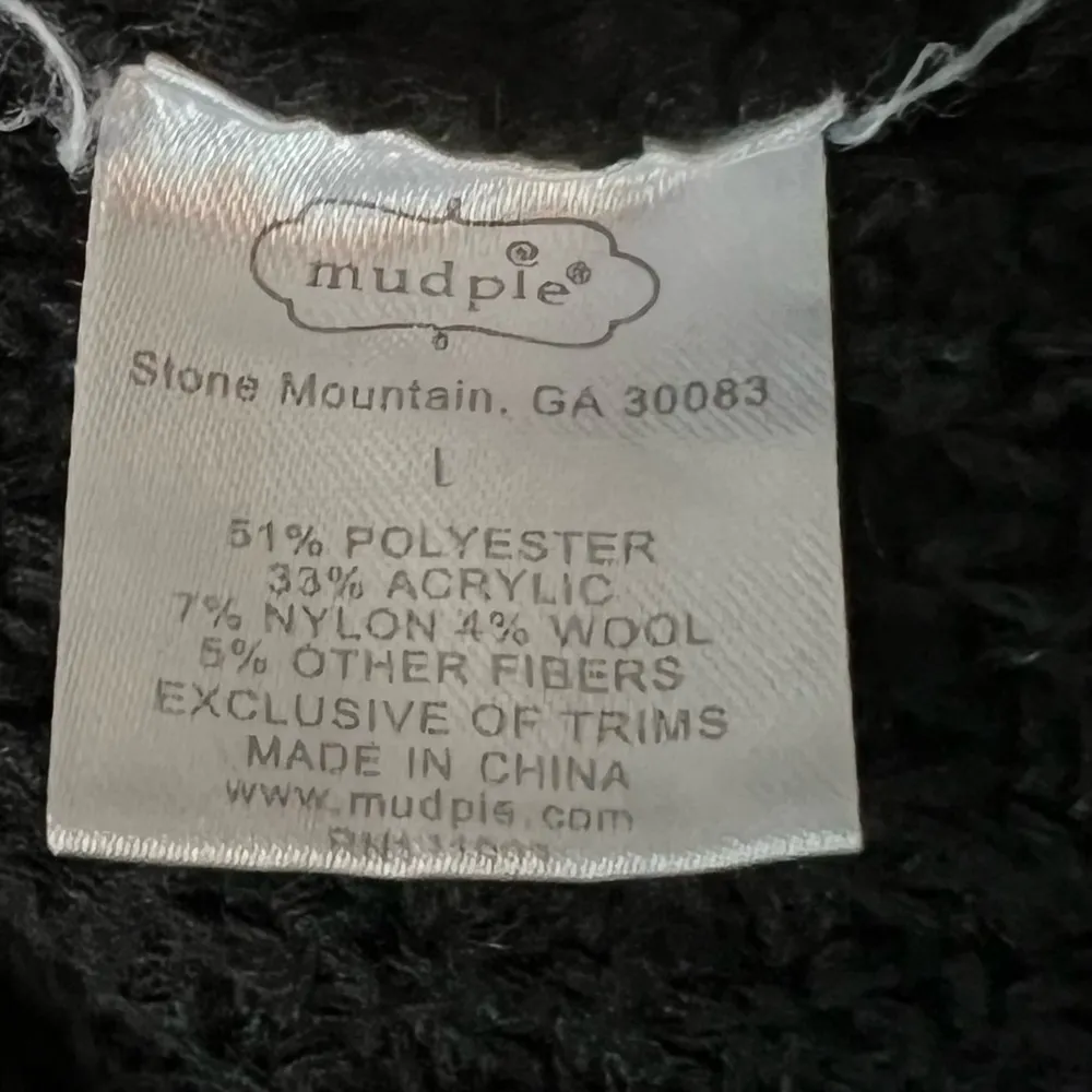 Mud Pie  Black Cable Knit Cowl Neck Sweater Size M - Image 4