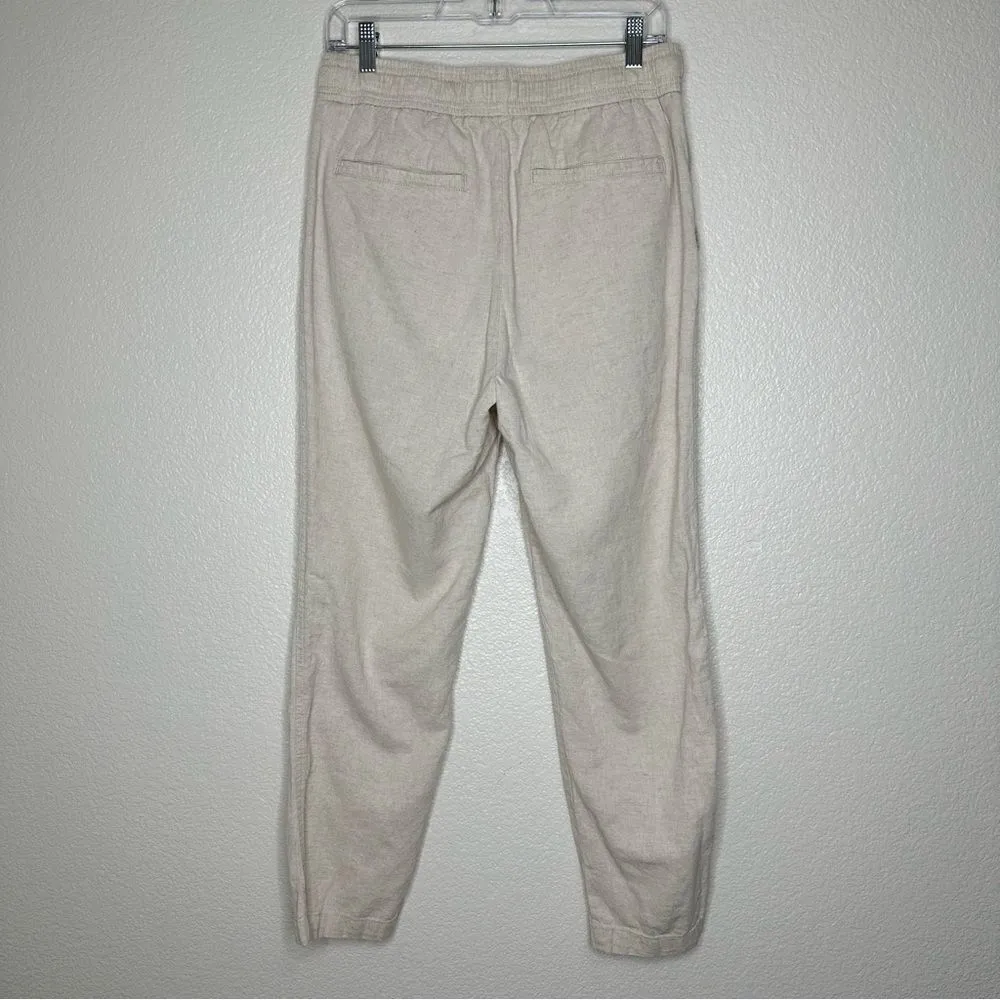 NWOT Zara Linen Blend Cream Pull On Pants - Image 6