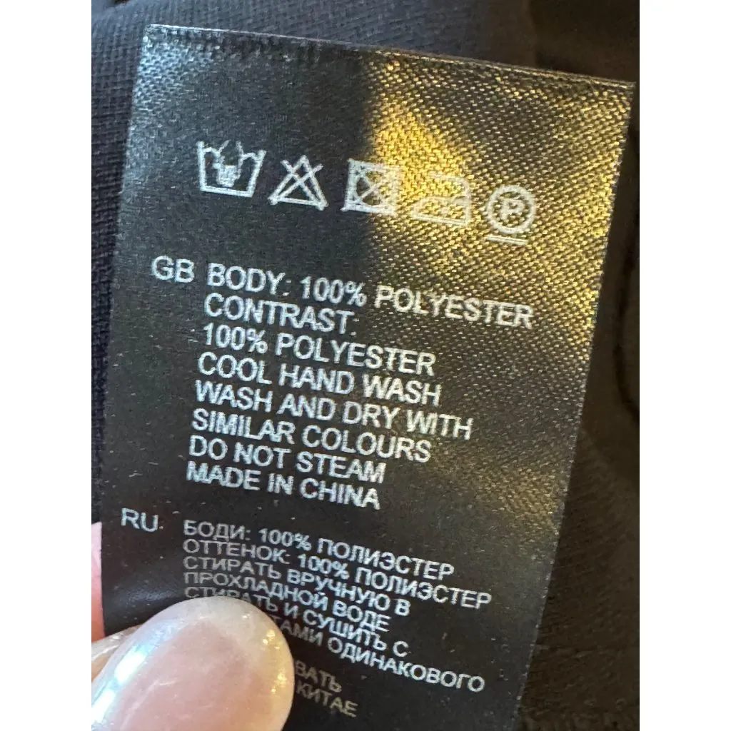 Reiss Shirt Women 4 Black Crochet Yoke Cap Sleeve Blouse‎ Whimsigoth Luxury Goth - Image 10