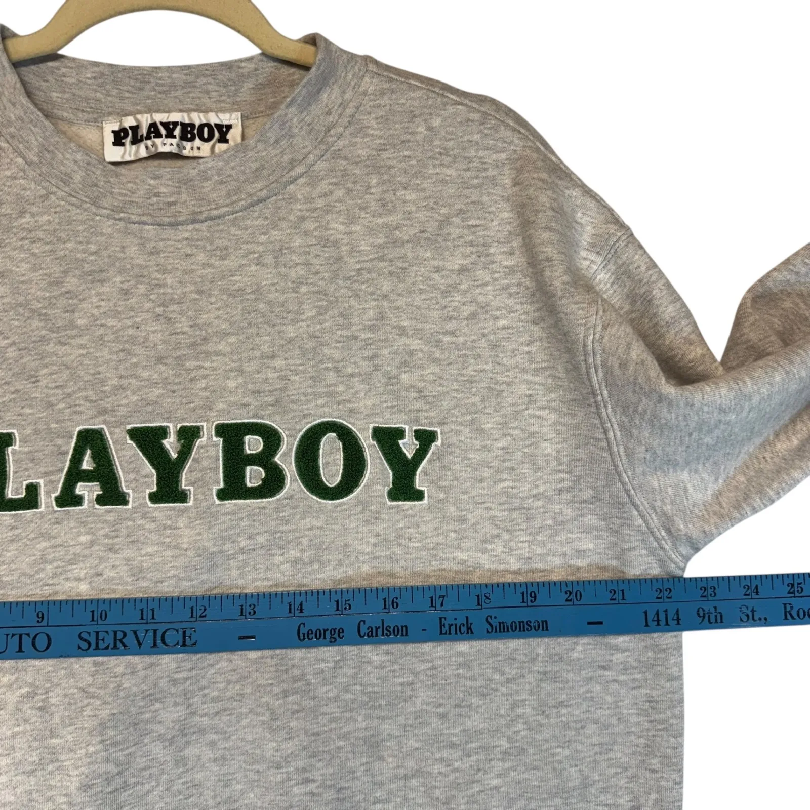 PLAYBOY Grey Sweatshirt Crewneck Pullover Fun Comfy Oversized Size M Gray Size M - Image 5