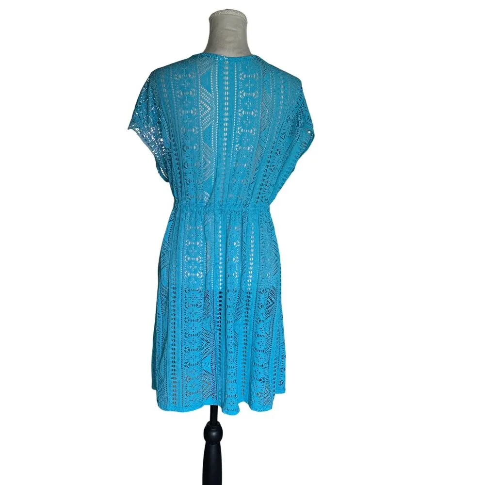 Blue Crochet Beach Cover - Image 2