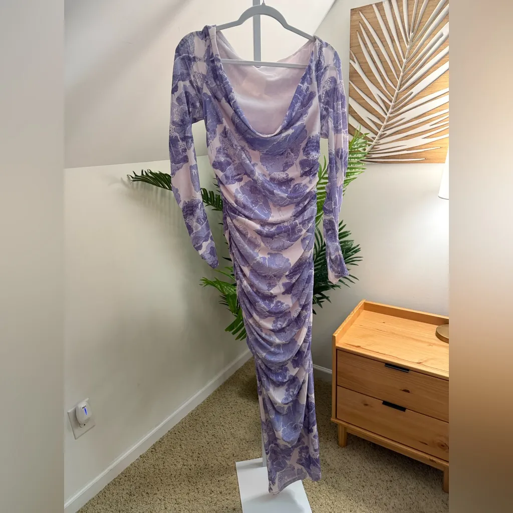 Staud Solana‎ Floral Ruched Maxi Dress Medium - Image 5