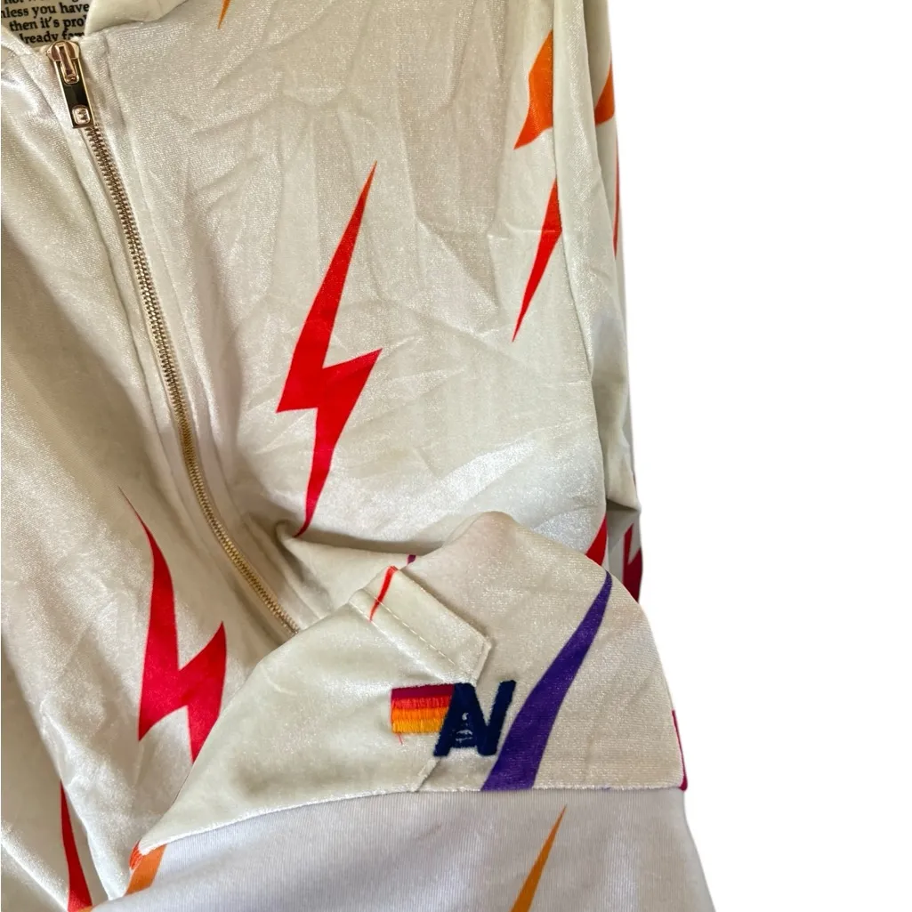 Aviator Nation Velvet Lightning Bolt Zip Up Hoodie - Image 5
