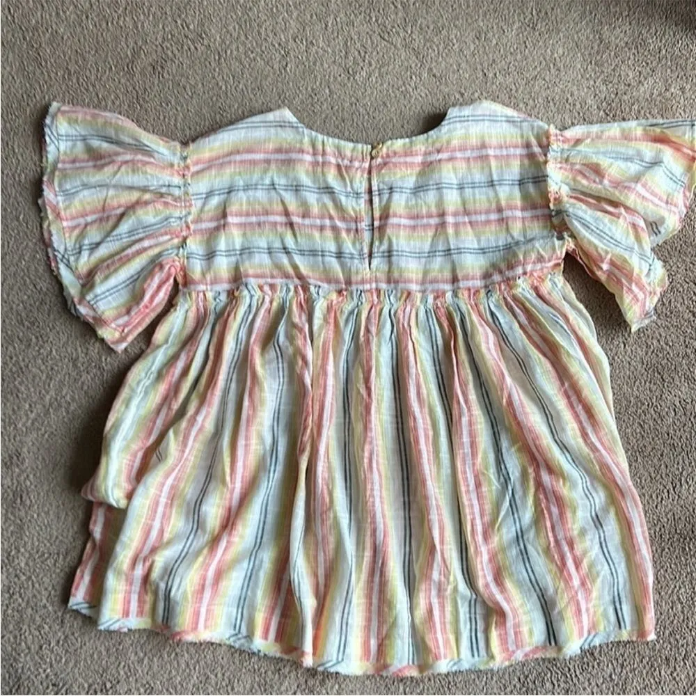 Free People Summer Nights Striped Dress in Yellow Tunic Mini Size S Small Boho - Image 7