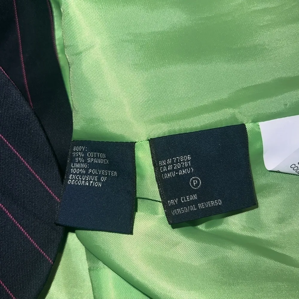 Tommy Hilfiger Women‎ Striped Blazer Jacket Navy Pink Pinstripe Size 6 - Image 4