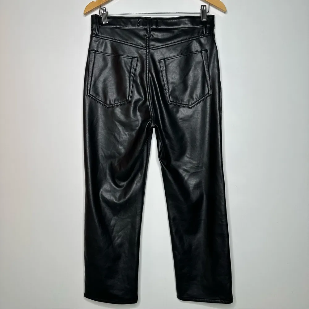 Abercrombie & Fitch Mixed Fabric Ultra High Rise Straight Ankle Jeans Size 30 - Image 7