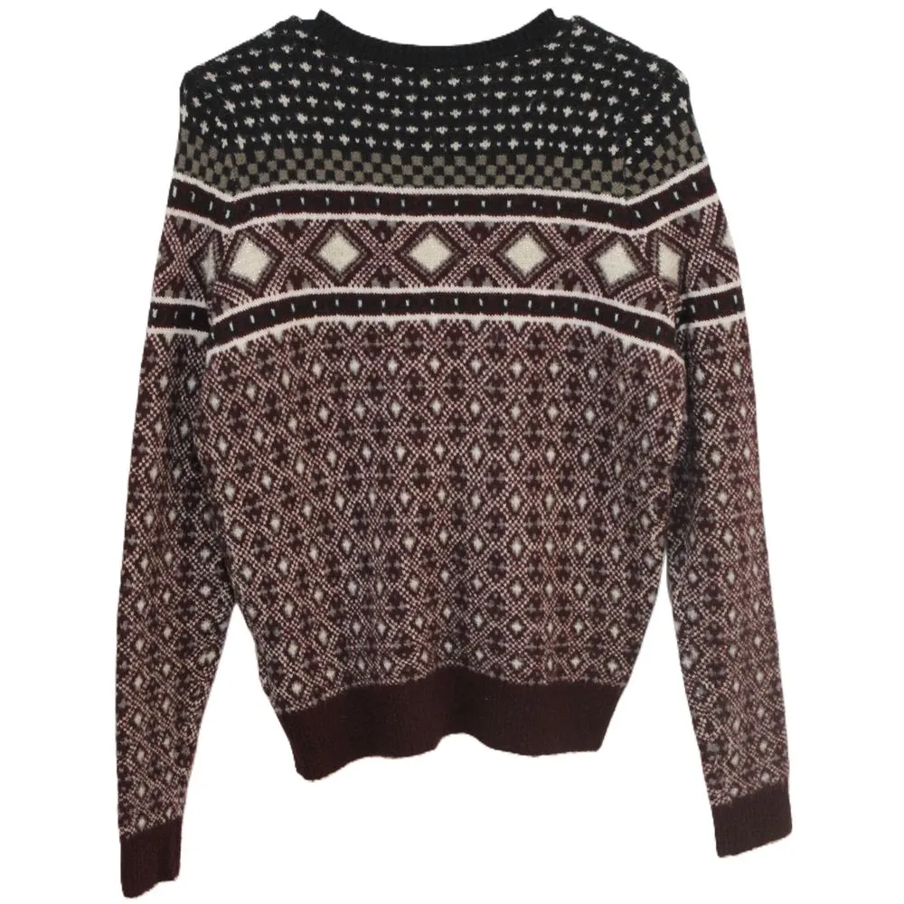 Womens Abercrombie & Fitch Red Black Wool Long Sleeve Crew Neck Sweater Size S - Image 2