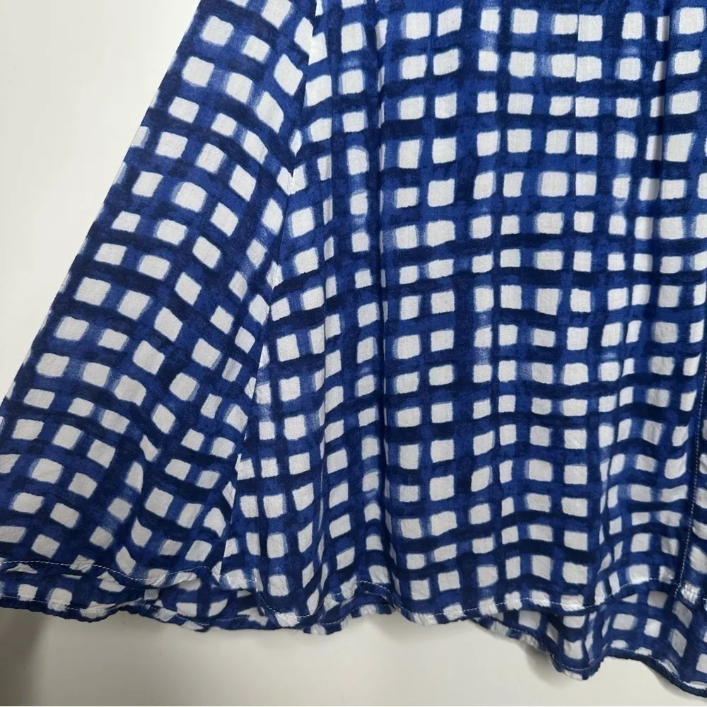 Anthropologie 11•1•TYLHO Adanne Blue Check Swing Blouse Top Size Small - Image 5