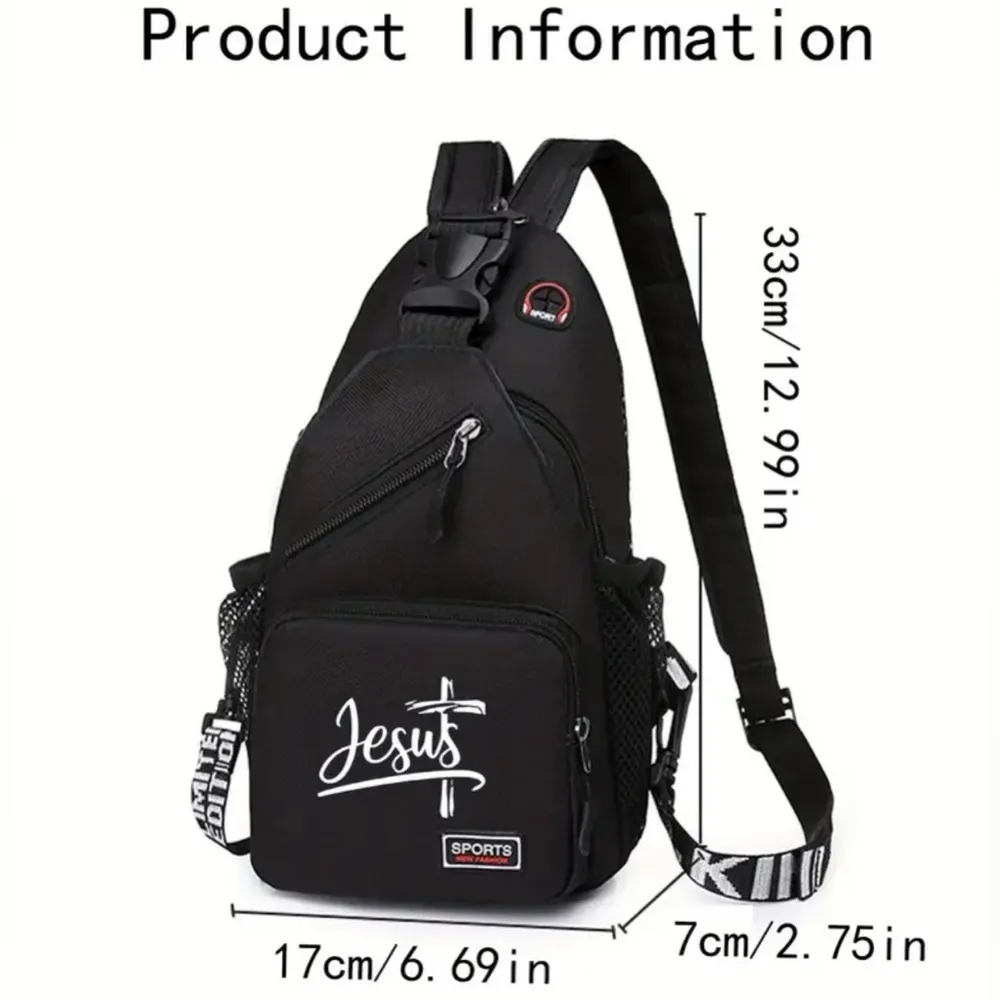 Jesus CrossBody Bag NWT Black - Image 2