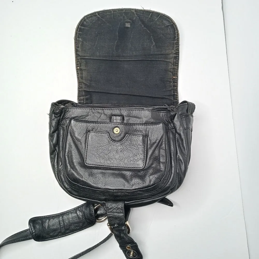 Vintage Wilsons Leather black leather shoulder bag/ crossbody bag - Image 4