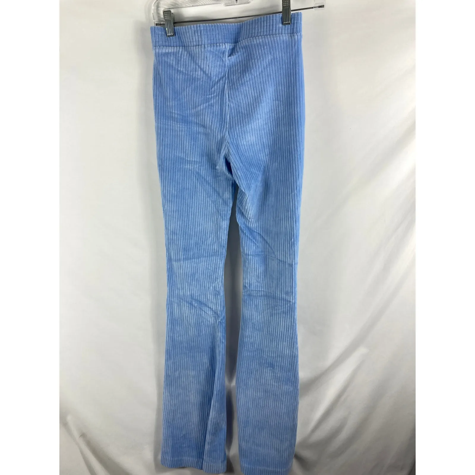 Aerie Groove on Velour High Waisted Flare Pant Ribbed Blue Size S Long - Image 5