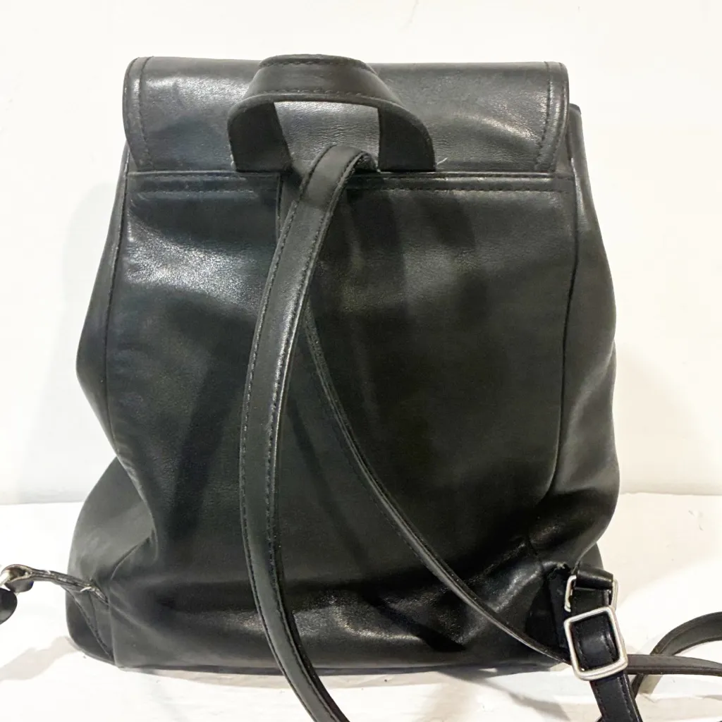 Vintage Coach Legacy Leatherware Black Leather Backpack Purse - Image 6