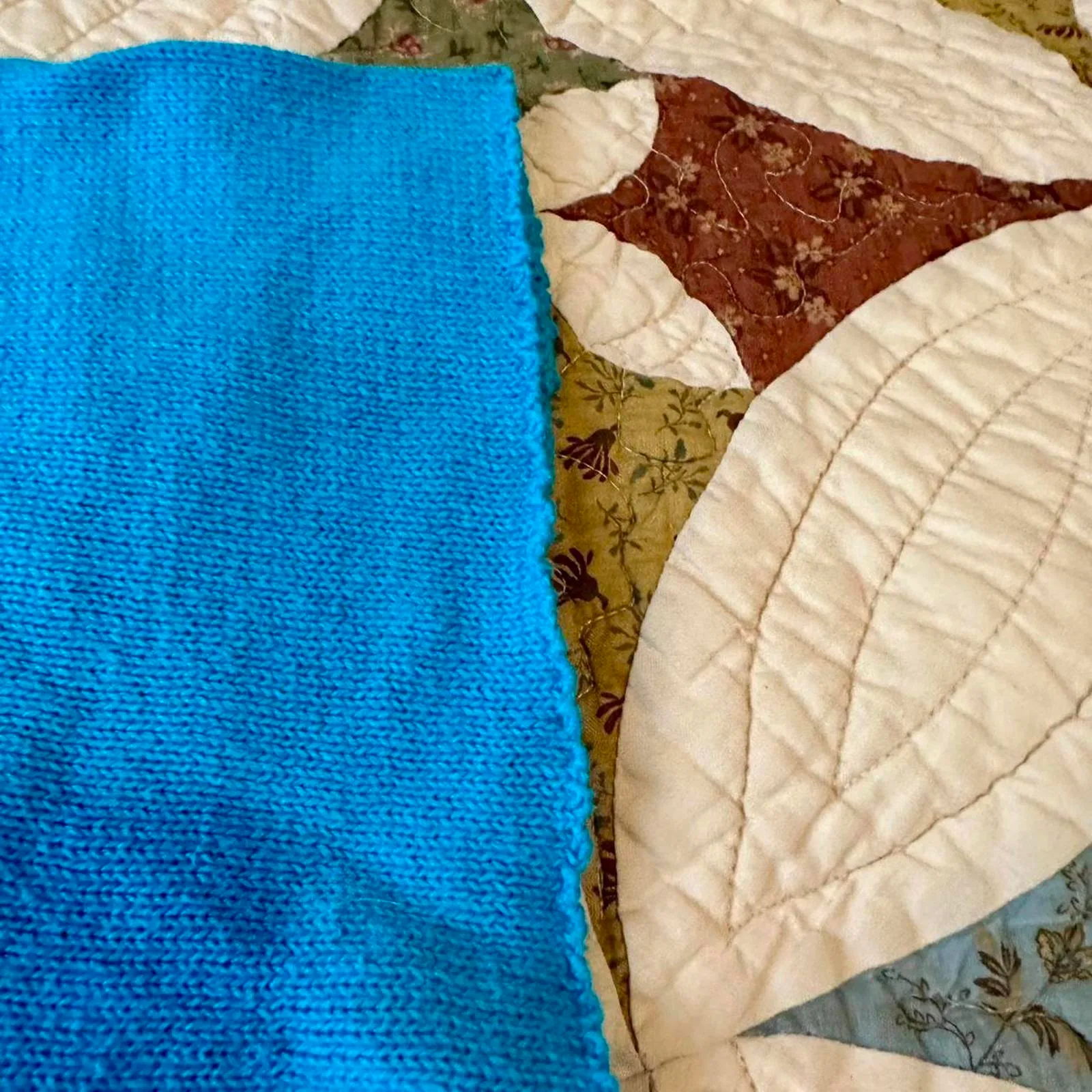 Unique vintage blue sailboat short sleeve knit grandma cardigan - Image 7