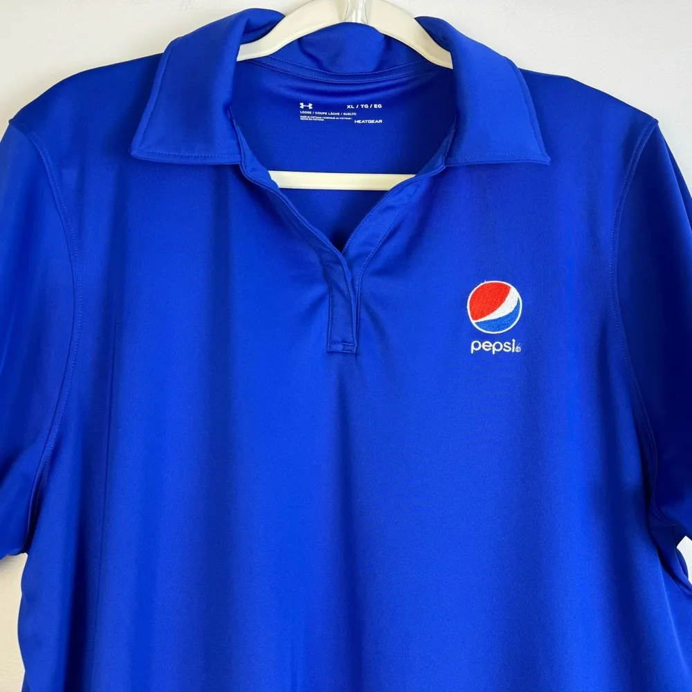 Under Armour Pepsi Women’s Performance Polo Golf Blue Employee Staff XL X-large - Image 3