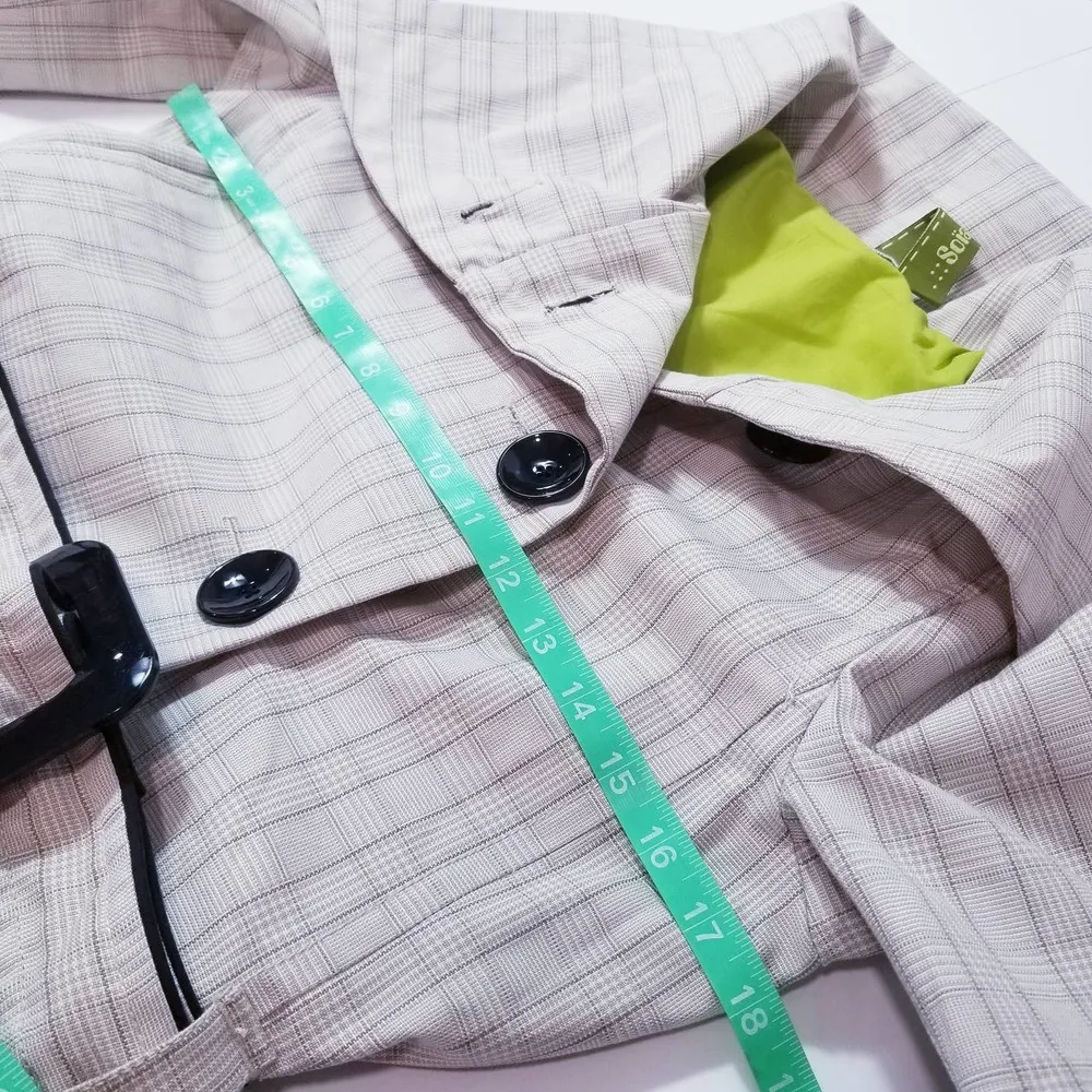 Soia & Kyo Plaid A-Line Belted Jacket with side Pockets - Image 6