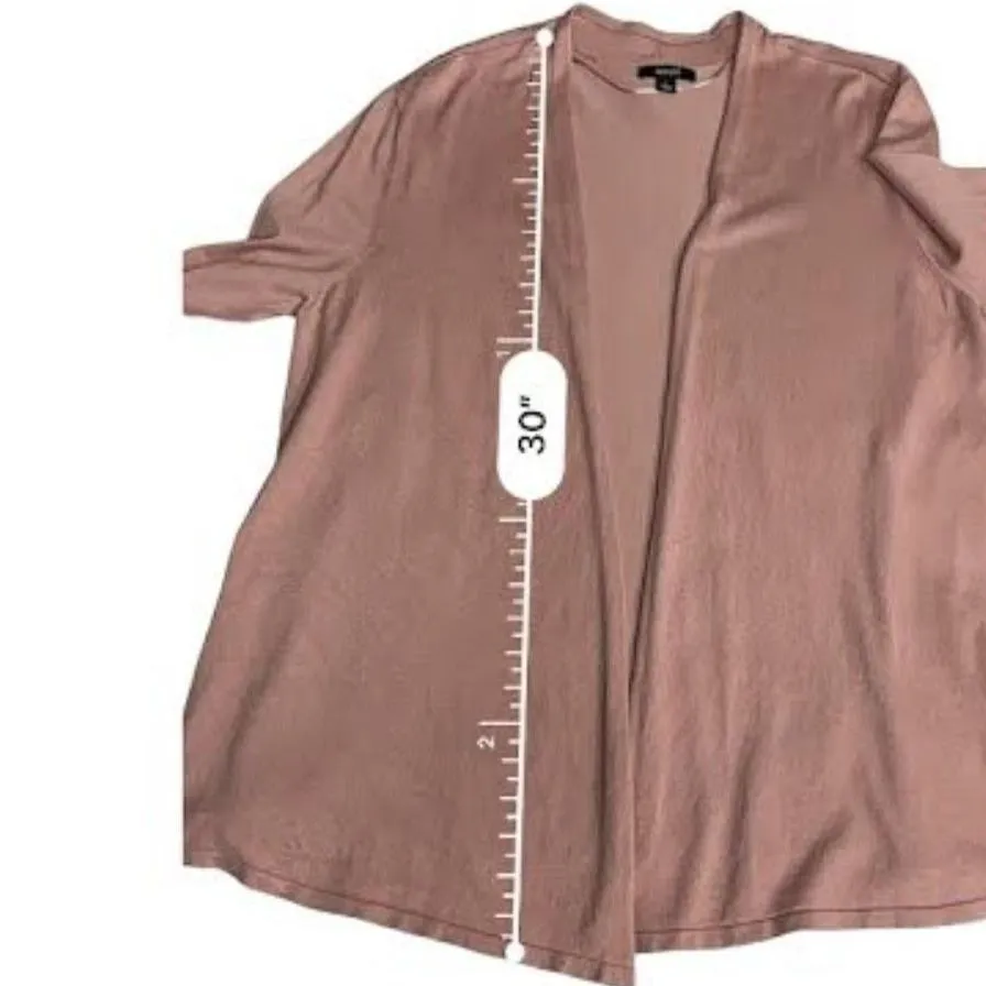 Alfani Pink Open Front Cardigan Bell Sleeves Bow Accents Size L Fre Flowy Dainty - Image 9